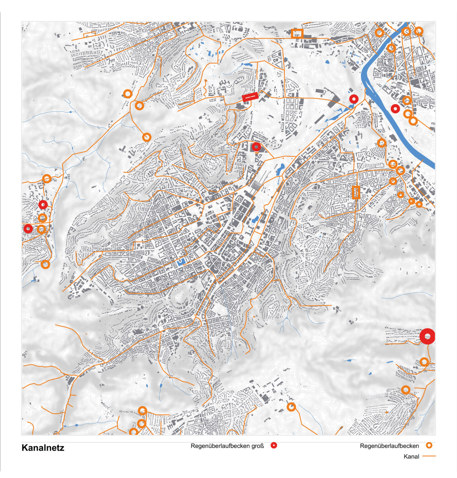 Karte wassermanagement, kanalnetz